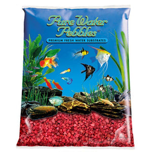 [Pack of 3] - Pure Water Pebbles Aquarium Gravel - Currant Red 5 lbs (3.1-6.3 mm Grain)