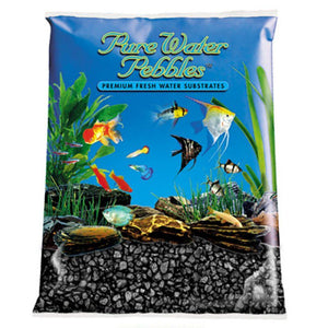 Pure Water Pebbles Aquarium Gravel - Jet Black 25 lbs (3.1-6.3 mm Grain)