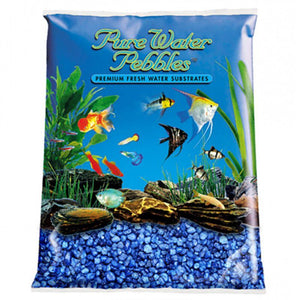 Pure Water Pebbles Aquarium Gravel - Marine Blue 25 lbs (3.1-6.3 mm Grain)