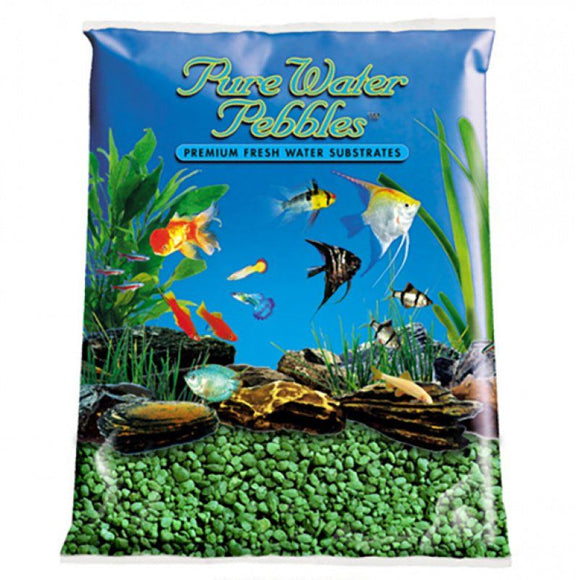 [Pack of 3] - Pure Water Pebbles Aquarium Gravel - Emerald Green 5 lbs (3.1-6.3 mm Grain)
