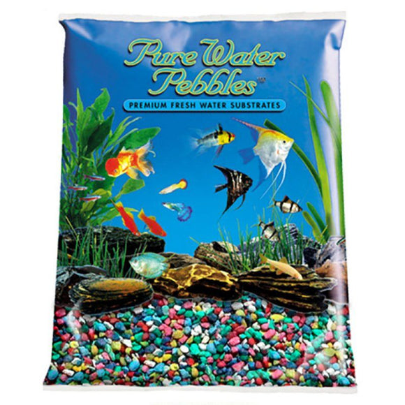 Pure Water Pebbles Aquarium Gravel - Rainbow 25 lbs (3.1-6.3 mm Grain)