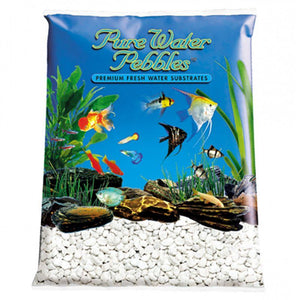 [Pack of 3] - Pure Water Pebbles Aquarium Gravel - Platinum White Frost 5 lbs (8.7-9.5 mm Grain)