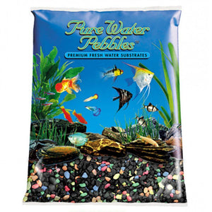 Pure Water Pebbles Aquarium Gravel - Black Beauty Pebble Mix