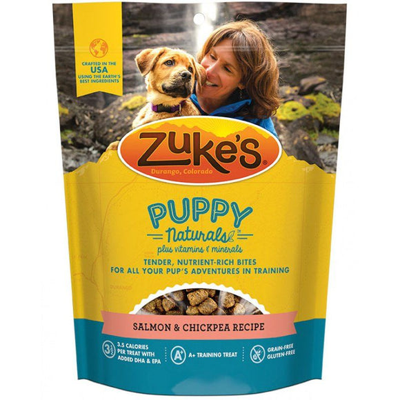 [Pack of 4] - Zukes Puppy Naturals Dog Treats - Salmon & Chickpea Recipe 5 oz