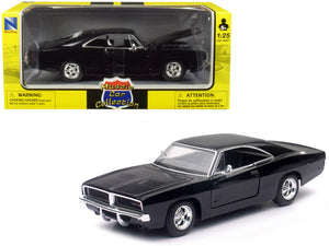 PACK OF 2 - "1969 Dodge Charger R/T Black Muscle Car Collection"" 1/25 Diecast Model Car by New Ray"""