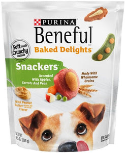 [Pack of 3] - Purina Beneful Baked Delights Snackers with Apples; Carrots; Peas & Peanut Butter Dog Treats 9.5 oz (269 g)
