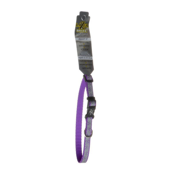 [Pack of 4] - Lazer Brite Reflective Open-Design Adjustable Dog Collar - Purple Daisy 8