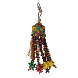 [Pack of 4] - Hari Rustic Treasures Star Basket Bird Toy Small - (Assorted Colors)