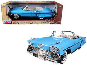 1958 Chevrolet Impala Convertible Light Blue \Timeless Classics\" 1/18 Diecast Model Car by Motormax"