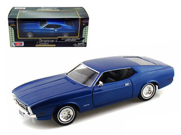 PACK OF 2 - 1971 Ford Mustang Sportsroof Blue 1/24 Diecast Model Car by Motormax