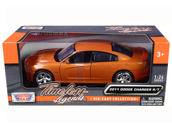 PACK OF 2 - 2011 Dodge Charger R/T Hemi Metallic Orange 1/24 Diecast Model Car by Motormax