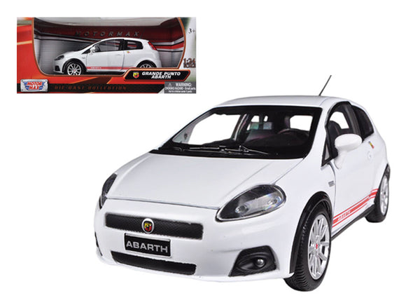 PACK OF 2 - Fiat Grande Punto Abarth White 1/24 Diecast Car Model by Motormax
