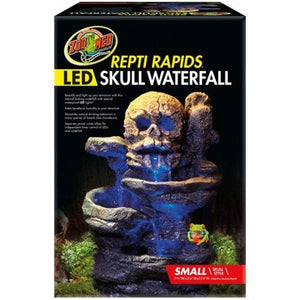 Zoo Med Repti Rapids LED Skull Waterfall Small - (7.5"L x 5.25"W x 11.25"H)