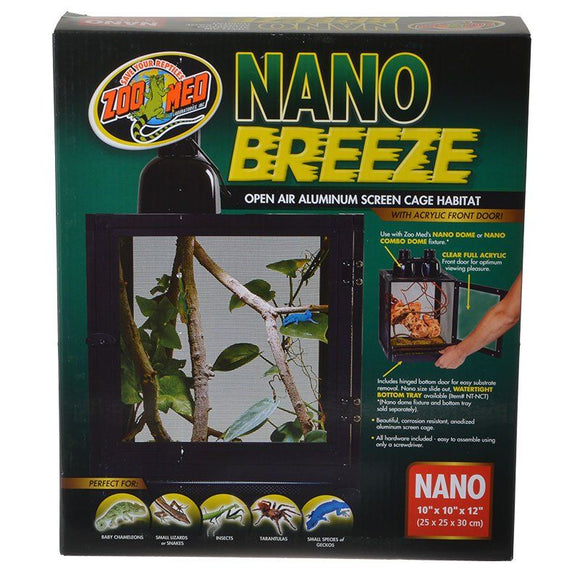 Zoo Med Nano Breeze Aluminum Screen Cage Habitat 1 Pack (10