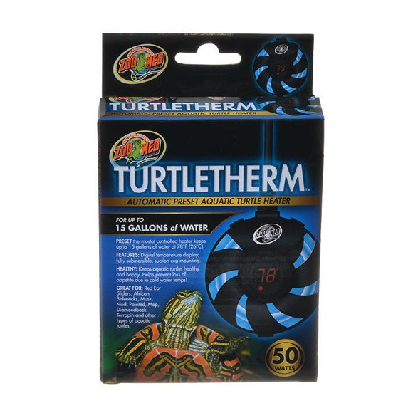 [Pack of 2] - Zoo Med Turtletherm Automatic Preset Aquatic Turtle Heater 50 Watt (Up to 15 Gallons)