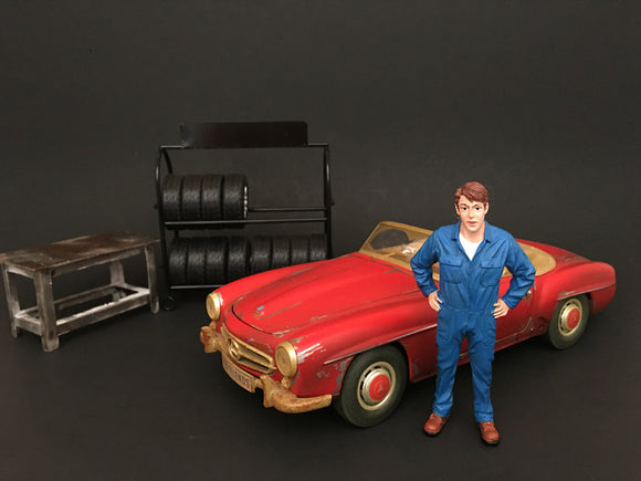 PACK OF 2 - Mechanic John Inspecting Figure For 1:24 Scale Models by American Diorama