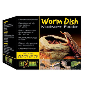 [Pack of 3] - Exo-Terra Worm Dish Mealworm Feeder - (5"L x 5"W x 6.1"H)