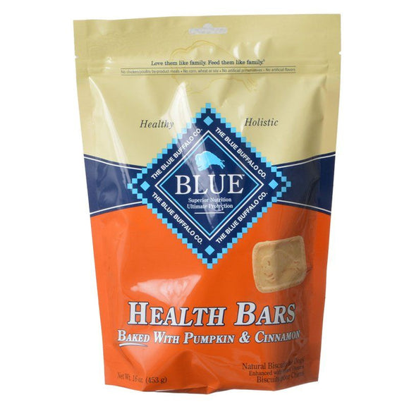 [Pack of 3] - Blue Buffalo Health Bars Dog Biscuits - Baked with Pumpkin & Cinnamon 16 oz
