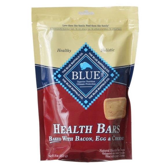[Pack of 3] - Blue Buffalo Health Bars Dog Biscuits - Baked with Bacon; Egg & Cheese 16 oz