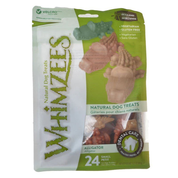 [Pack of 2] - Whimzees Natural Dental Care Alligator Dog Treats Small - 24 Pack - (Dogs 15-25 lbs)