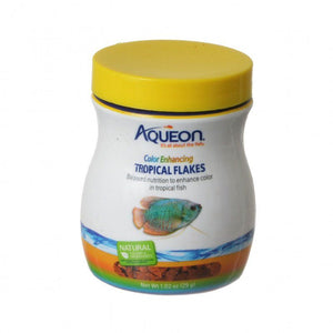 [Pack of 4] - Aqueon Color Enhancing Tropical Flakes Fish Food 1.02 oz