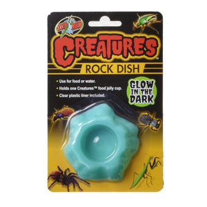 [Pack of 4] - Zoo Med Creatures Rock Dish 1 Pack - (3"L x 3"W x 0.75"H)