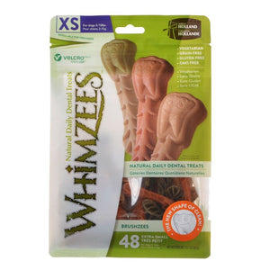 [Pack of 2] - Whimzees Brushzees Dental Treats - X-Small 48 Count