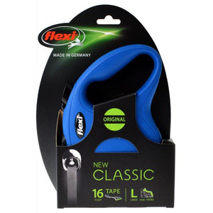[Pack of 2] - Flexi New Classic Retractable Tape Leash - Blue Large - 16' Tape (Pets up to 110 lbs)