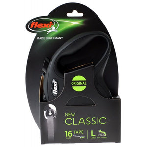 [Pack of 2] - Flexi New Classic Retractable Tape Leash - Black Large - 16' Tape (Pets up to 110 lbs)