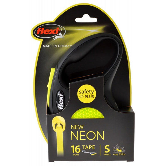 [Pack of 2] - Flexi New Neon Retractable Tape Leash Small - 16' Tape (Pets up to 33 lbs)