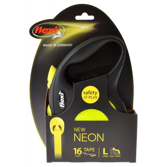 [Pack of 2] - Flexi New Neon Retractable Tape Leash Large - 16' Tape (Pets up to 110 lbs)