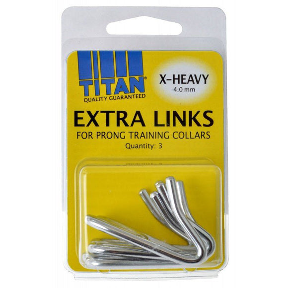 [Pack of 4] - Titan Extra Links for Prong Training Collars X-Heavy (4.0 mm) - 3 Count