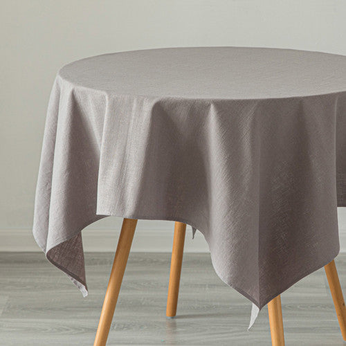 Deerlux 100% Pure Linen Washable Tablecloth Solid Color 52 x 52 in. Gray