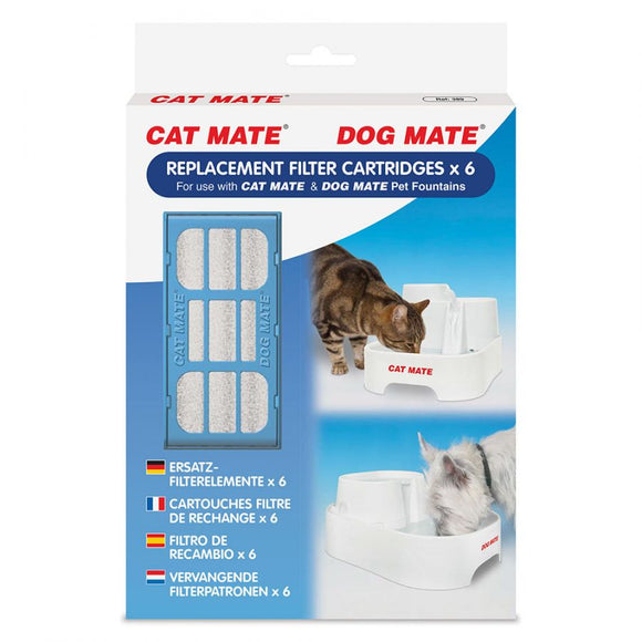 [Pack of 2] - Cat Mate Replacement Filter Cartridge for Pet Fountain 6 Count
