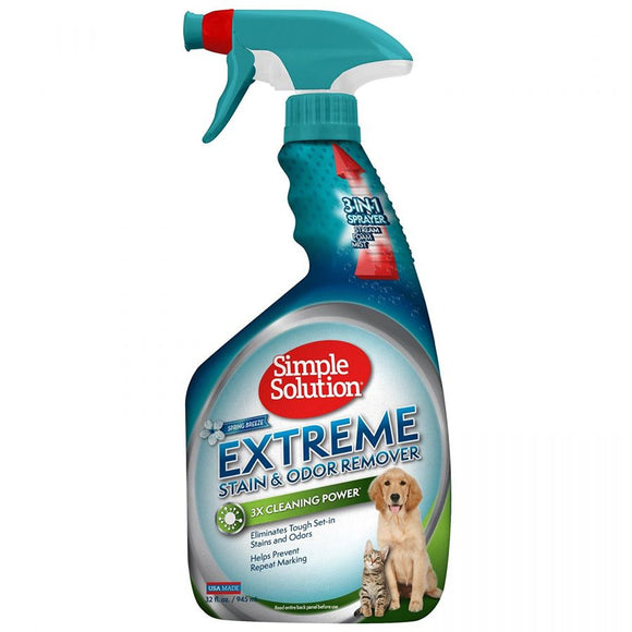 [Pack of 3] - Simple Solution Extreme Stain & Odor Remover - Spring Breeze 32 oz