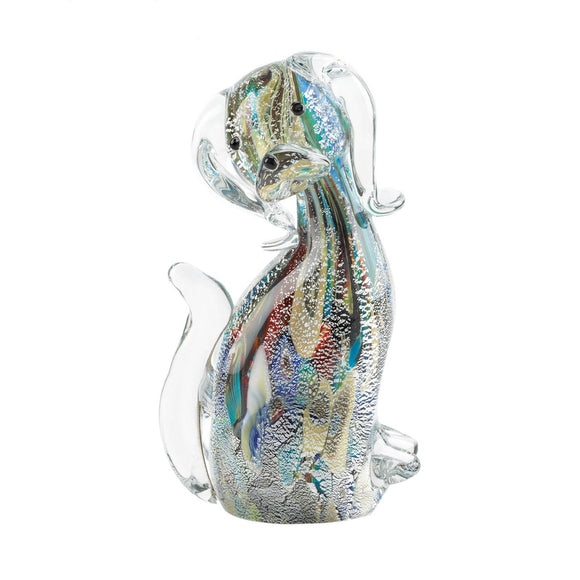 Art Glass Figurine - Multi-Color Dog