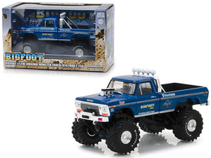 PACK OF 2 - 1974 Ford F-250 Ranger XLT Monster Truck Bigfoot #1 The Original Monster Truck"" Blue ""Kings of Crunch"" 1/43 Diecast Model Car by Greenlight""""