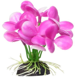 [Pack of 4] - Marina Betta Pink Orchid Aquarium Plastic Plant 1 count (2.75"L)