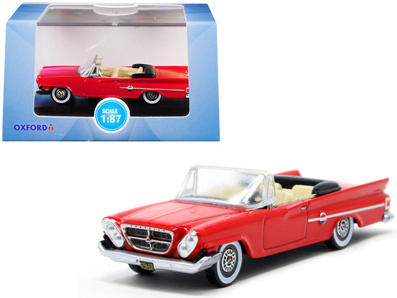 PACK OF 2 - 1961 Chrysler 300 Convertible Mardi Gras Red 1/87 (HO) Scale Diecast Model Car by Oxford Diecast