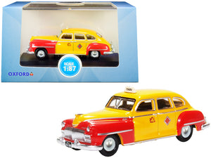 PACK OF 2 - 1946-1948 DeSoto Suburban Yellow and Red San Francisco Taxi"" ""The Godfather"" Movie 1/87 (HO) Scale Diecast Model Car by Oxford Diecast""""