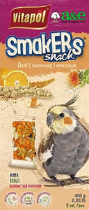 [Pack of 4] - A&E Cage Company Smakers Cockatiel Orange Treat Sticks 2 count