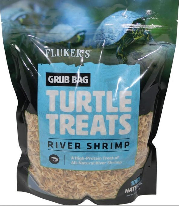 [Pack of 3] - Flukers Grub Bag Turtle Treat - River Shrimp 12 oz