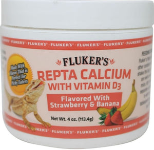 [Pack of 4] - Flukers Strawberry Banana Flavored Repta Calcium 2 oz