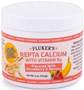 [Pack of 4] - Flukers Strawberry Banana Flavored Repta Calcium 4 oz
