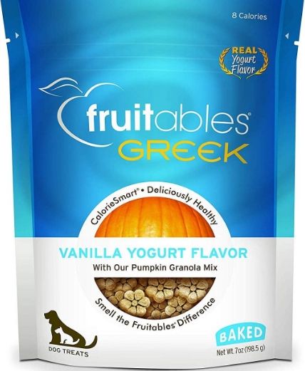 Fruitables Greek Vanilla Yogurt Flavor Crunchy Dog Treats