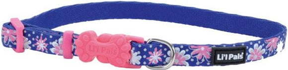 [Pack of 4] - Li'L Pals Reflective Collar - Flowers with Dots 8-12