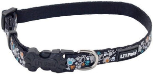 [Pack of 4] - Li'L Pals Reflective Collar - Teal and Orange Paws 6-8"L x 3/8"W