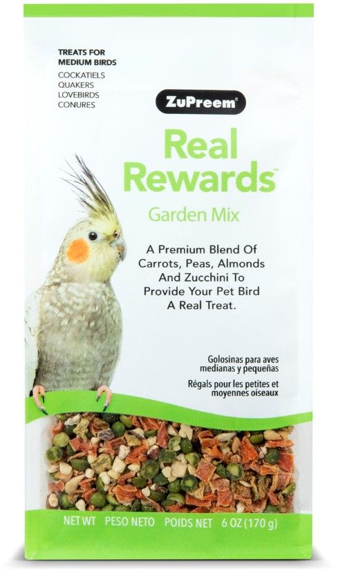 [Pack of 4] - ZuPreem Real Rewards Garden Mix Treats for Medium Birds 6 oz