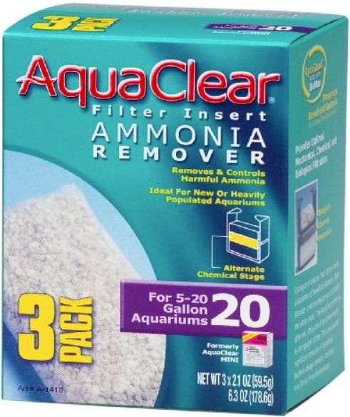 [Pack of 4] - Aquaclear Ammonia Remover Filter Insert Size 20 - 3 count