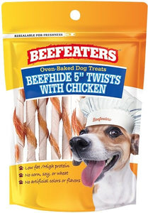Beafeaters Oven Baked Beefhide & Chicken Twists Dog Treat 26 oz
